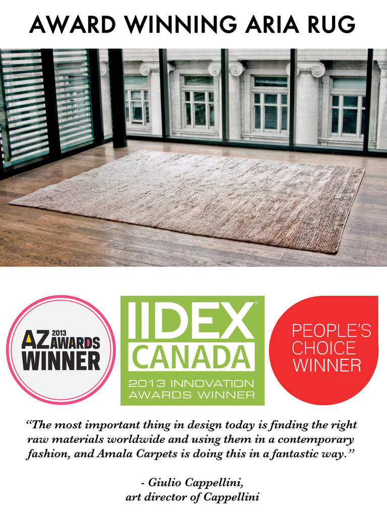Aria Collection rug by Amala Carpets winner of the AZ Award and People's choice award for best interior product in 2013