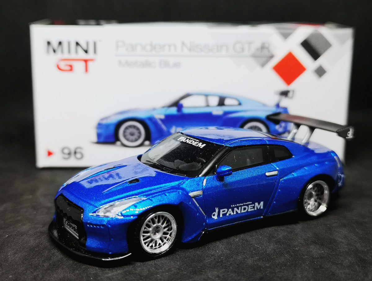 Mini Gt 96 Pandem Nissan Gt R Metallic Blue Mobile Garage Hk