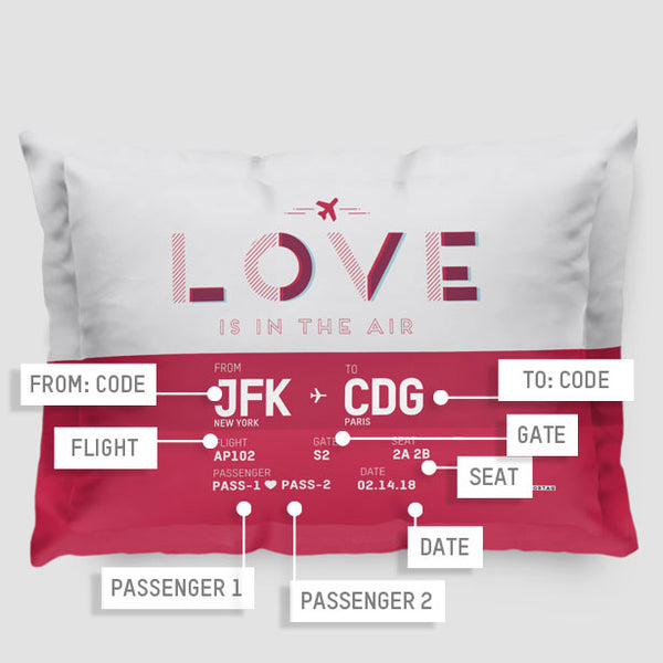 Custom Boarding Pass Pillow Sham