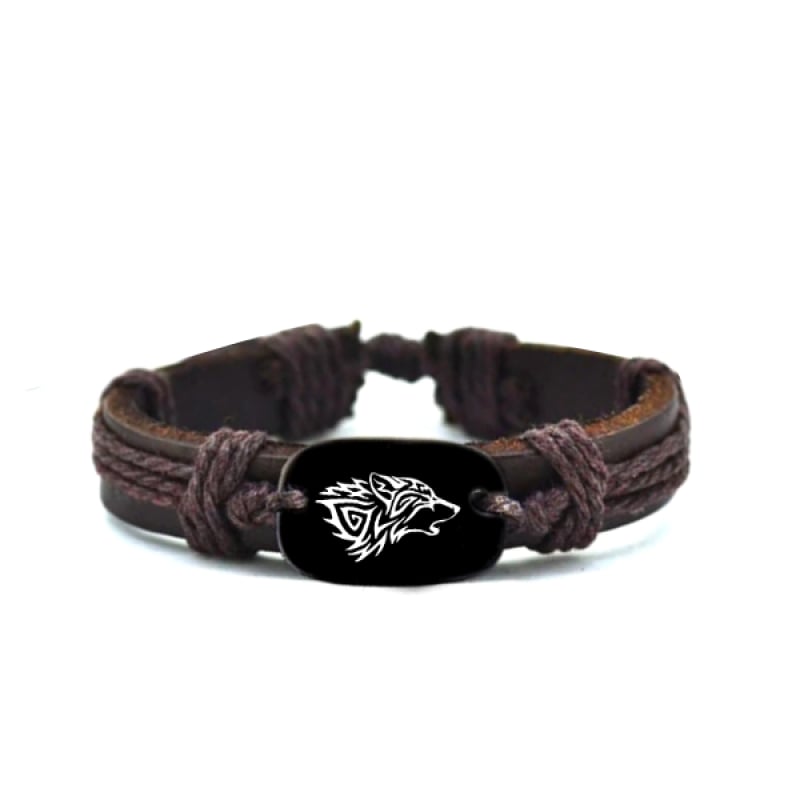 Leather Wolf Bracelet Cheap Sale -  1712968666