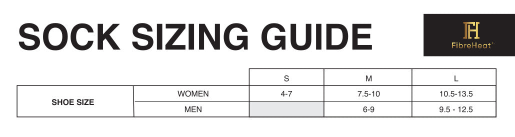 Sock Sizing Guide - FIBREHEAT®