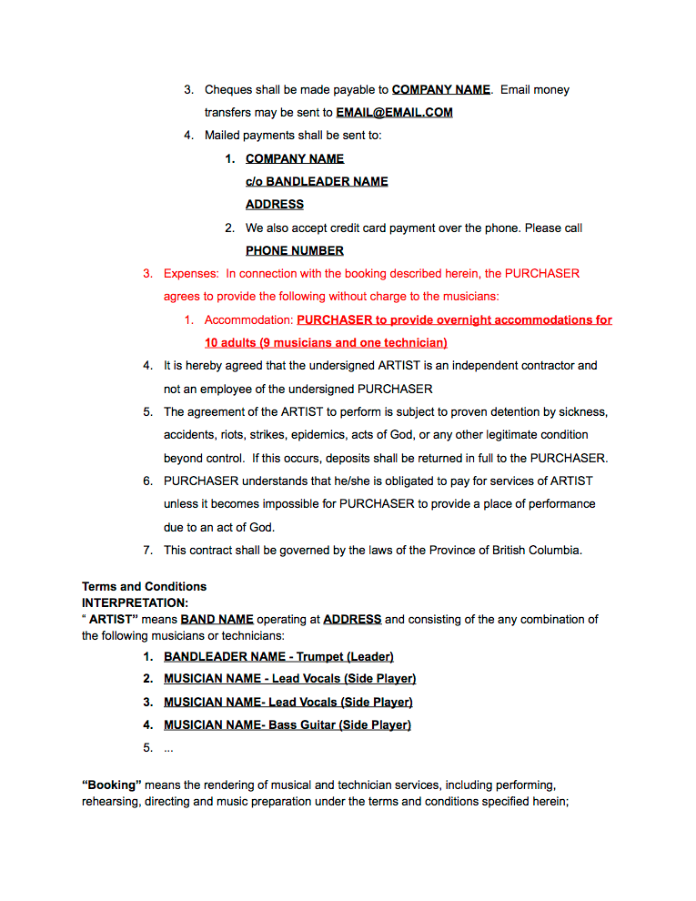 music performance contract template 2
