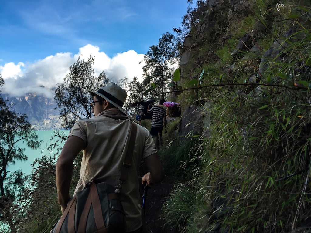 WG Trunk Co traverses the crater rim of Mt Rinjiani