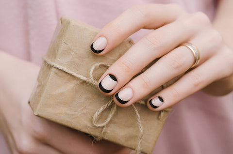 black-french-manicure
