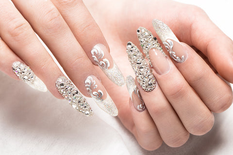 french-nails-with-glitter