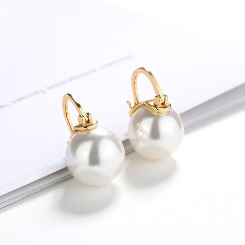 Elegant Pearl Earrings Created Designer