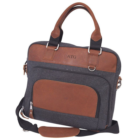 Wool and Leather Laptop Bag