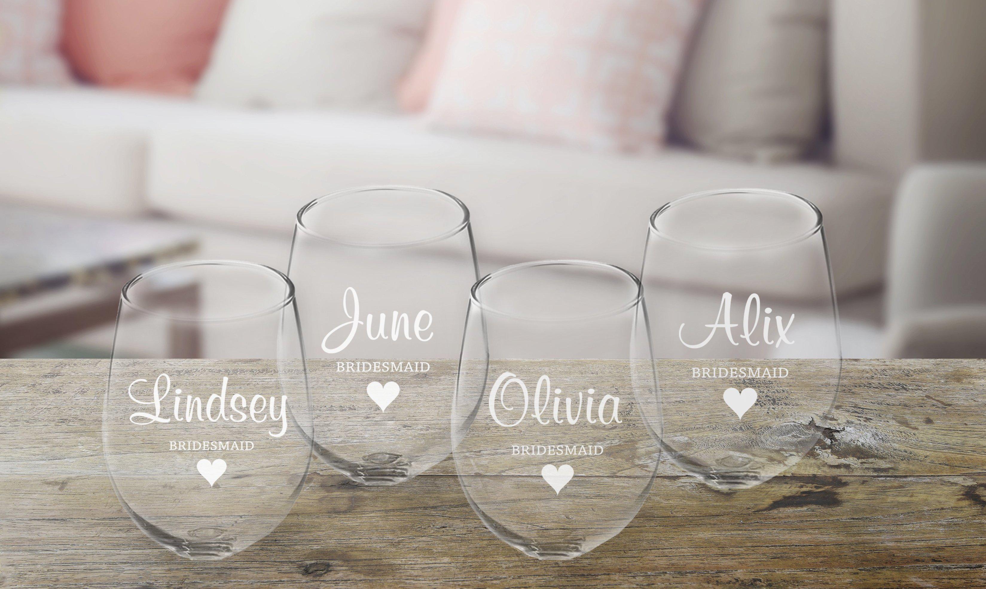 Custom Wine glass custom gifts custom wine glasses bridal party gifts wine glass bridesmaid proposal bridesmaid gifts custom cups