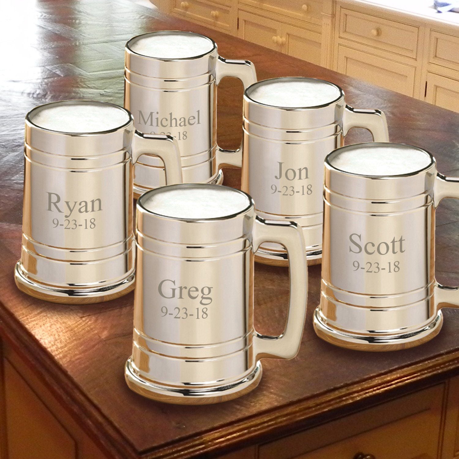 Groomsmen Beer Mug Engraved Beer Mug Personalized Gunmetal Beer Mug 