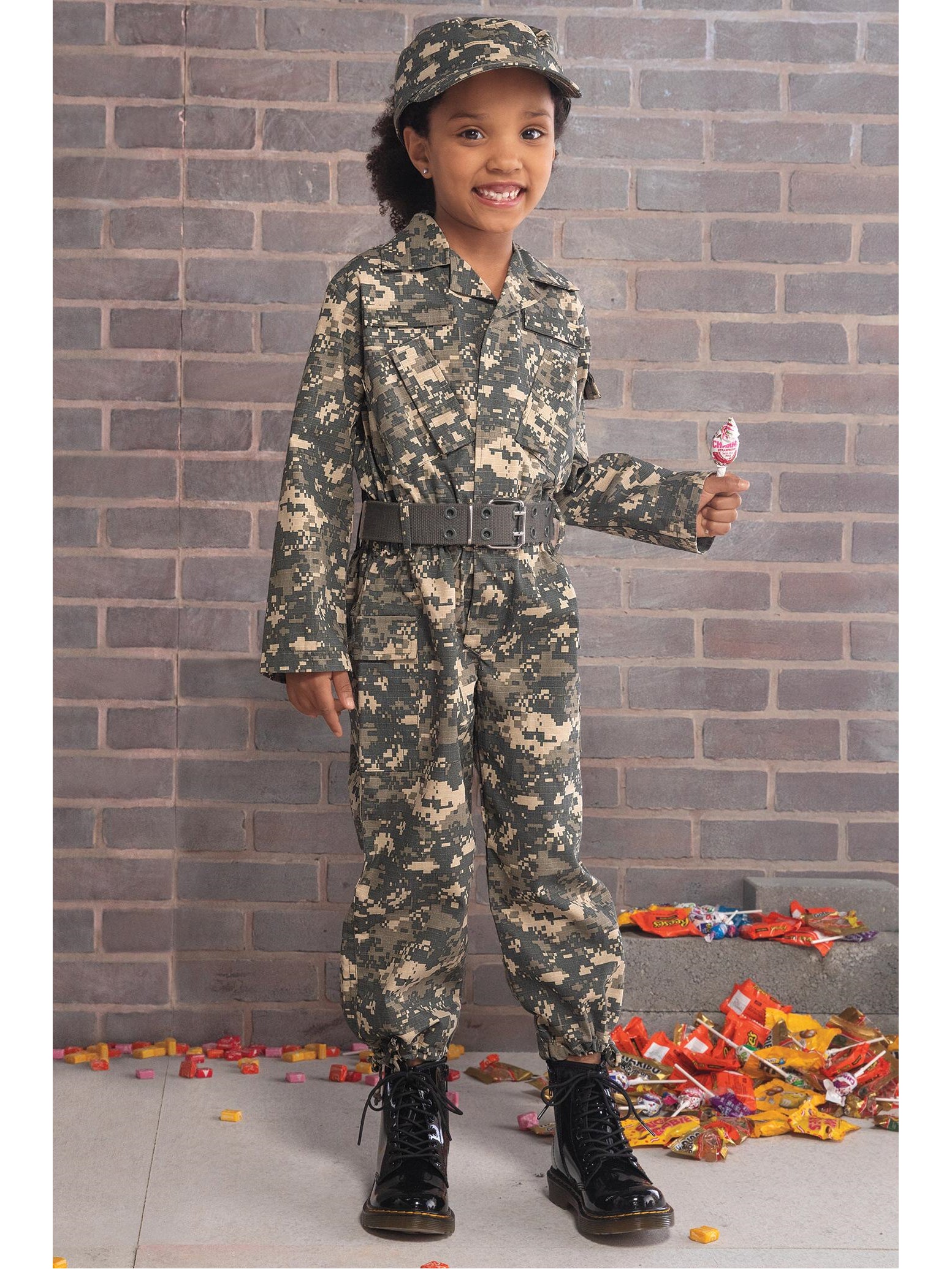 Kids Army Camo Fancy Dress Childrens Soldier Outfit Uniform Trousers T Shirt Set 