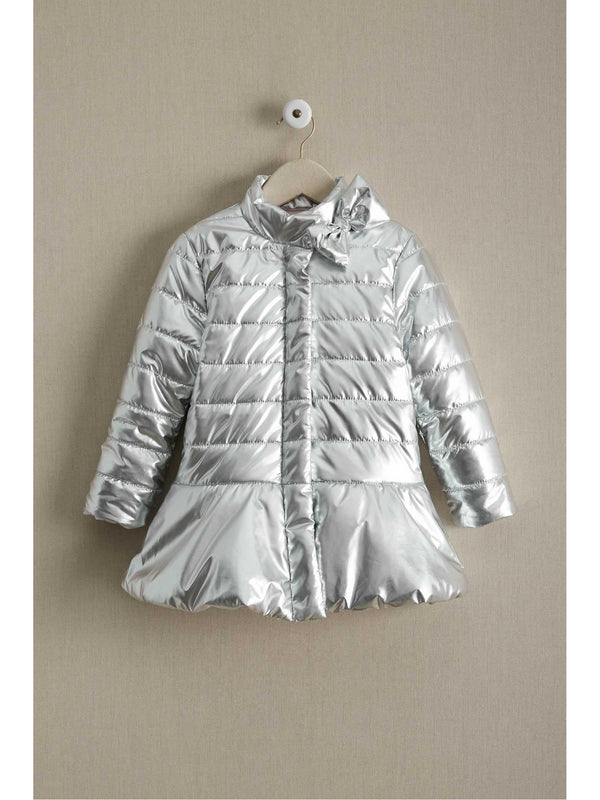 girls metallic puffer coat