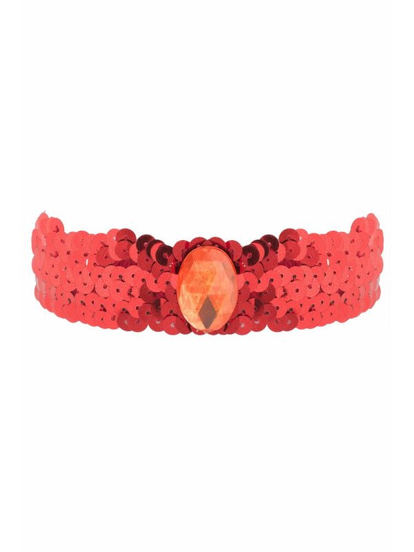 red sparkly choker