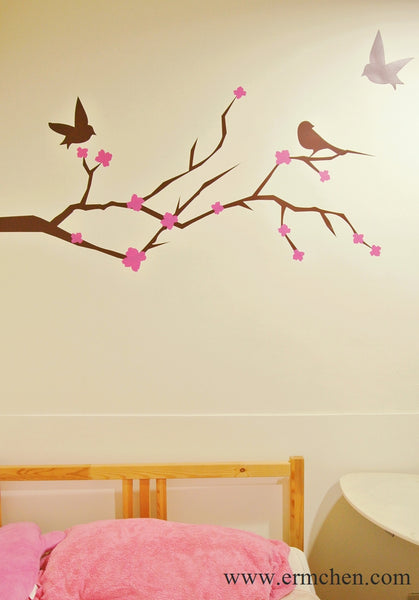 tree wall sticker looks painted onto the wall