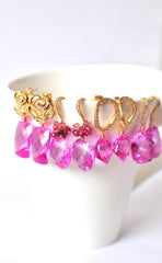 Forget Me Not! Pink Fancy Topaz Earrings with Rose Post Forget Me Not! Pink Fancy Topaz Earrings with Rose Post - Handmade Jewelry - Renate Exclusive - 5