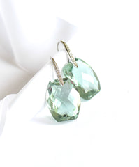 Shiny Green Amethyst Earrings "Greenland" Shiny Green Amethyst Earrings "Greenland"