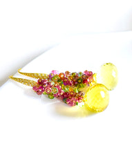 🍁Luxurious Lemon Quartz and Tourmaline Earrings "Beautiful Fall"🍁 🍁Luxurious Lemon Quartz and Tourmaline Earrings "Beautiful Fall"🍁