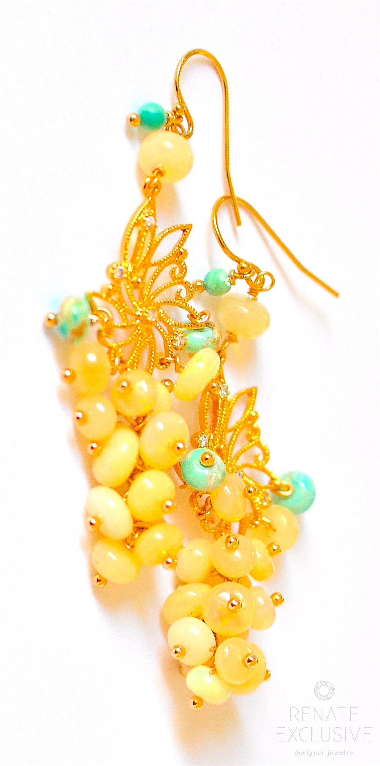 Chandelier Opal and Turquoise Earrings "Chandelier" Product Image