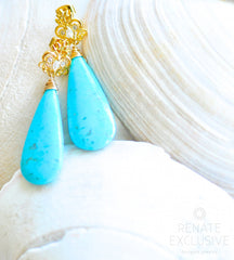 Lovely Kingman Turquoise Earrings "Positano" Lovely Kingman Turquoise Earrings "Positano" - Handmade Jewelry - Renate Exclusive - 5