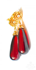 Petite Red Quartz Earrings "Berry" Petite Red Quartz Earrings "Berry"