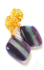 Purple Multi Fluorite Earrings "Violet Vioola" Purple Multi Fluorite Earrings "Violet Vioola"