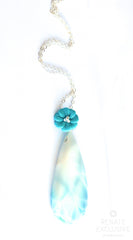 Beautiful Long Larimar Necklace "Caribbean Style" Beautiful Long Larimar Necklace "Caribbean Style" - Handmade Jewelry - Renate Exclusive - 4