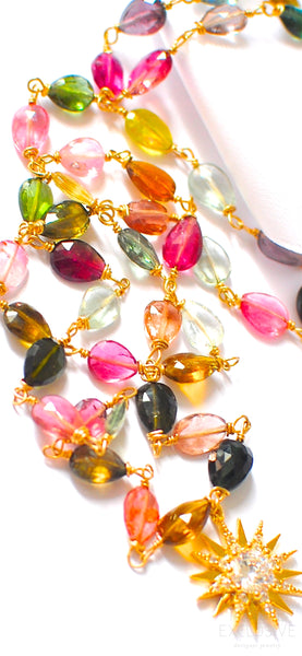 Breathtaking Tourmaline Necklace with Pendant "Green Yellow and Pink" Breathtaking Tourmaline Necklace with Pendant "Green Yellow and Pink"
