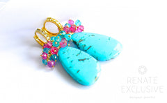 Bold Style Sleeping Beauty Earrings "Turquoise Queen" Bold Style Sleeping Beauty Earrings "Turquoise Queen" - Handmade Jewelry - Renate Exclusive - 4