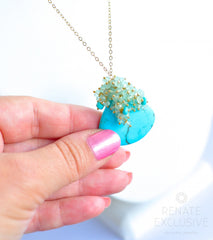 Long Turquoise Necklace "Summer Queen2" Long Turquoise Necklace "Summer Queen2" - Handmade Jewelry - Renate Exclusive - 3