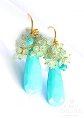 Luxury and Unique Sleeping Beauty Turquoise Earrings "Exotica" Luxury and Unique Sleeping Beauty Turquoise Earrings "Exotica" - Handmade Jewelry - Renate Exclusive - 5