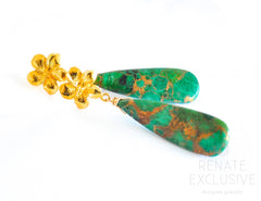 Pre-Spring Azurite Earrings "SpringGreenBeauty" Pre-Spring Azurite Earrings "SpringGreenBeauty" - Handmade Jewelry - Renate Exclusive - 4