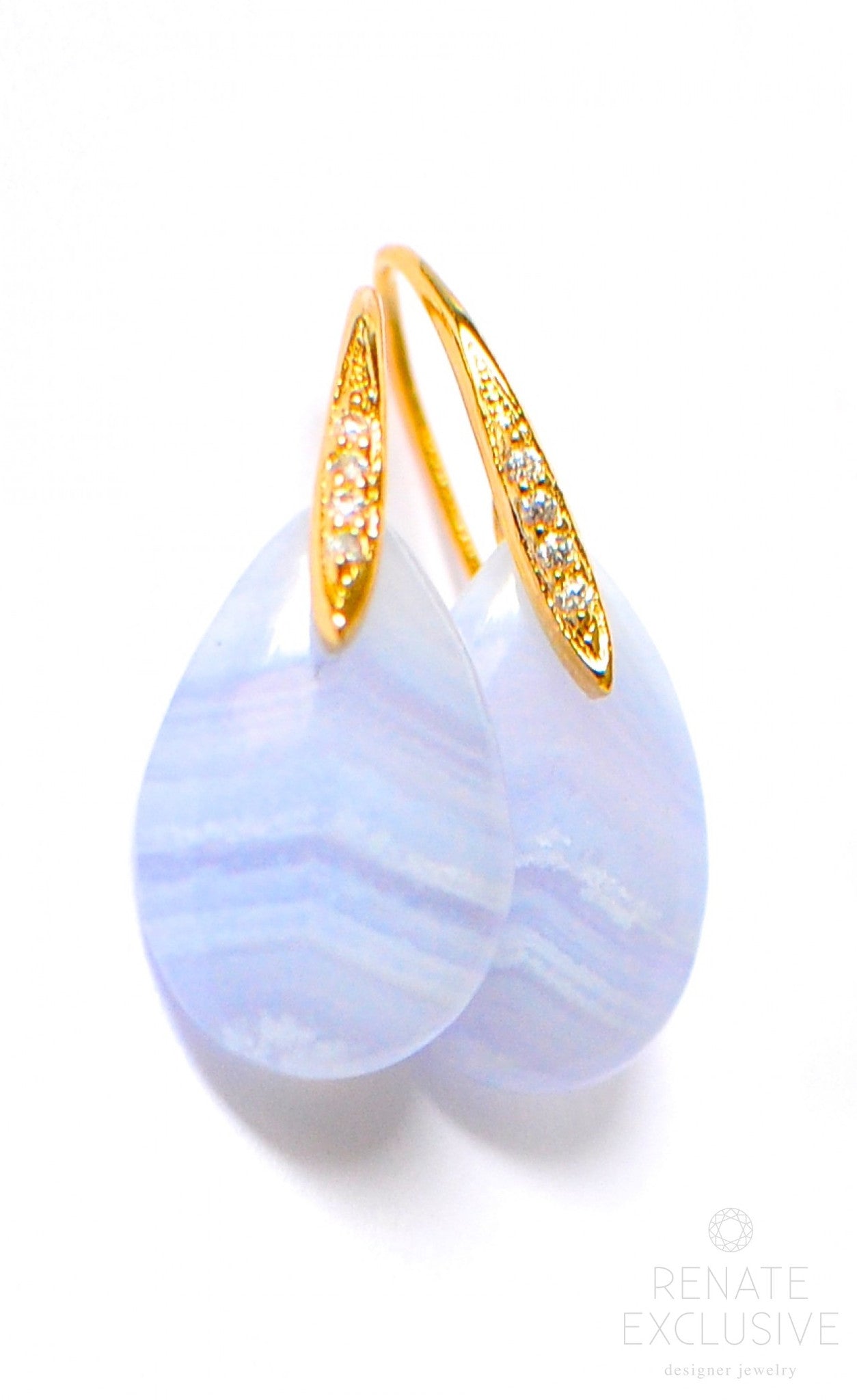 Lovely Blue Lace Agate Earrings "BlueLove" Product Image