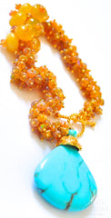 Luxurious Golden Ethiopian Opal and Turquoise Bracelet "Golden Girl2" Luxurious Golden Ethiopian Opal and Turquoise Bracelet "Golden Girl2"