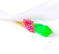 Long Chrysoprase Earrings "Christmas mood" Long Chrysoprase Earrings "Christmas mood" - Handmade Jewelry - Renate Exclusive - 3