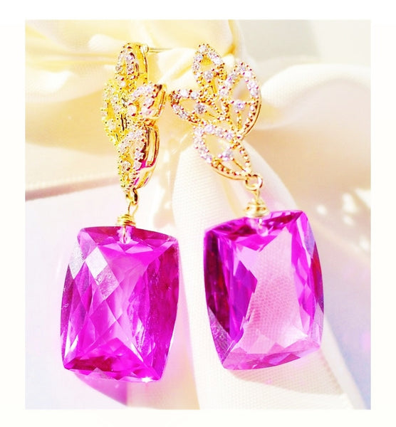 FALL in Love! Luxury Pink Topaz Earrings + FREE GIFT! - Handmade Jewelry - Renate Exclusive - 1 FALL in Love! Luxury Pink Topaz Earrings + FREE GIFT! - Handmade Jewelry - Renate Exclusive - 1