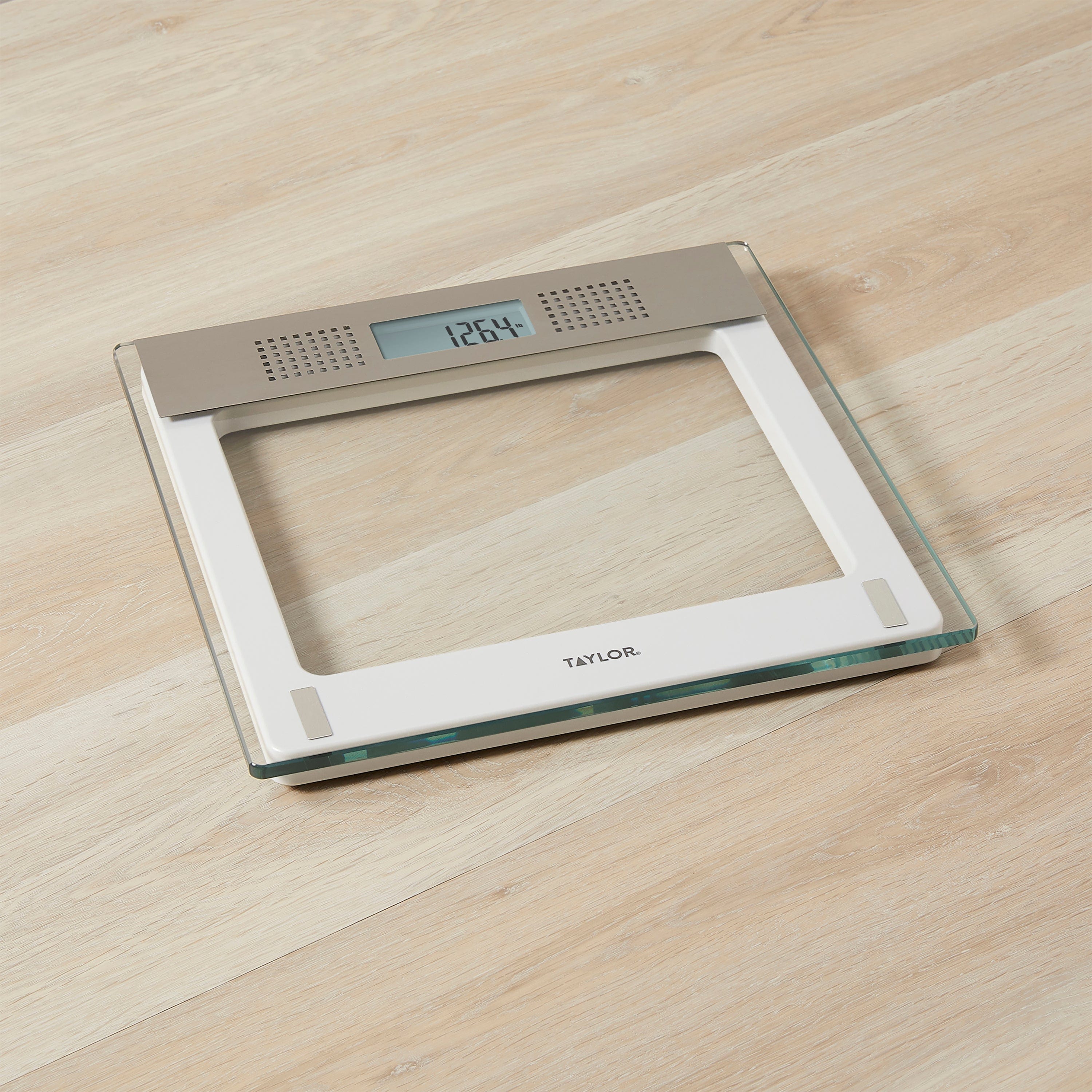 taylor electronic glass talking bathroom scale