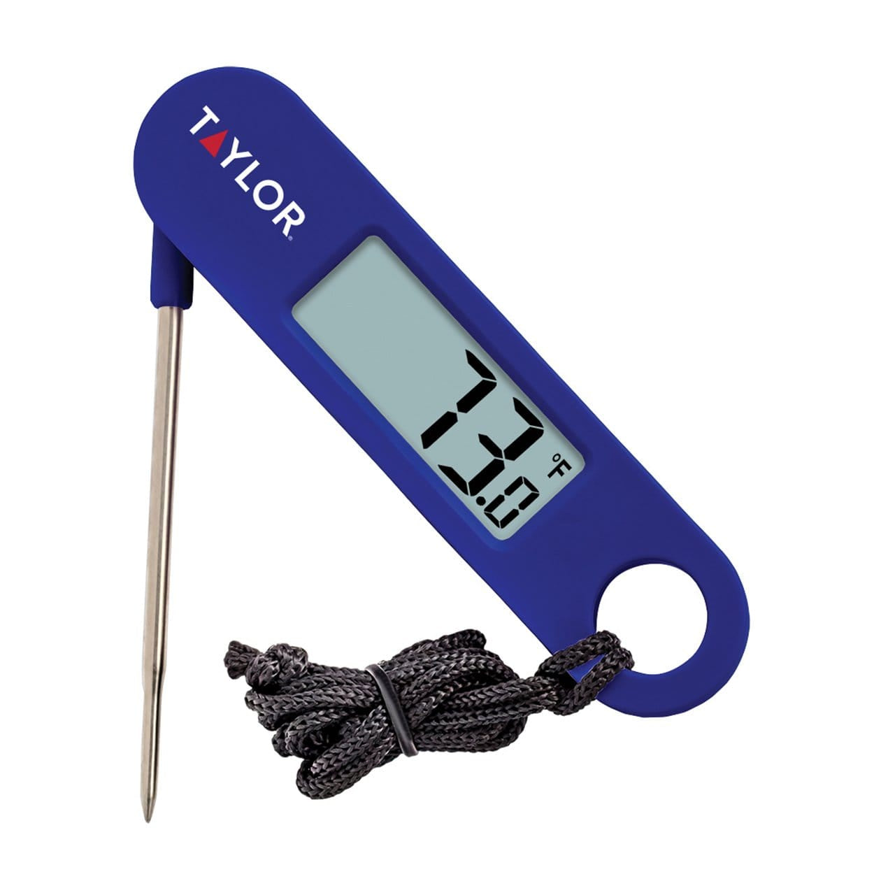 5.06 Width 0.75 Length 6.60' Height 5.06' Width 0.75' Length Taylor Precision Products 1476FDA Compact Folding Probe Digital Thermometer with Magnet and Lanyard 6.60 Height