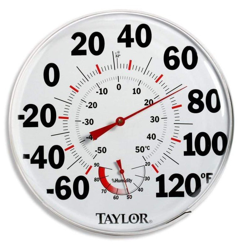 Klaar heerser voordeel 12" Metal Patio Thermometer & Hygrometer – Taylor USA