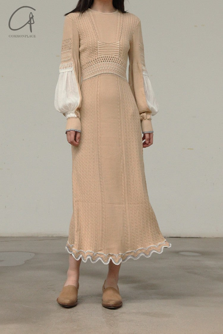 海外花系 Mame Kurogouchi Sheer Lace Knitted Dress | www.tegdarco.com