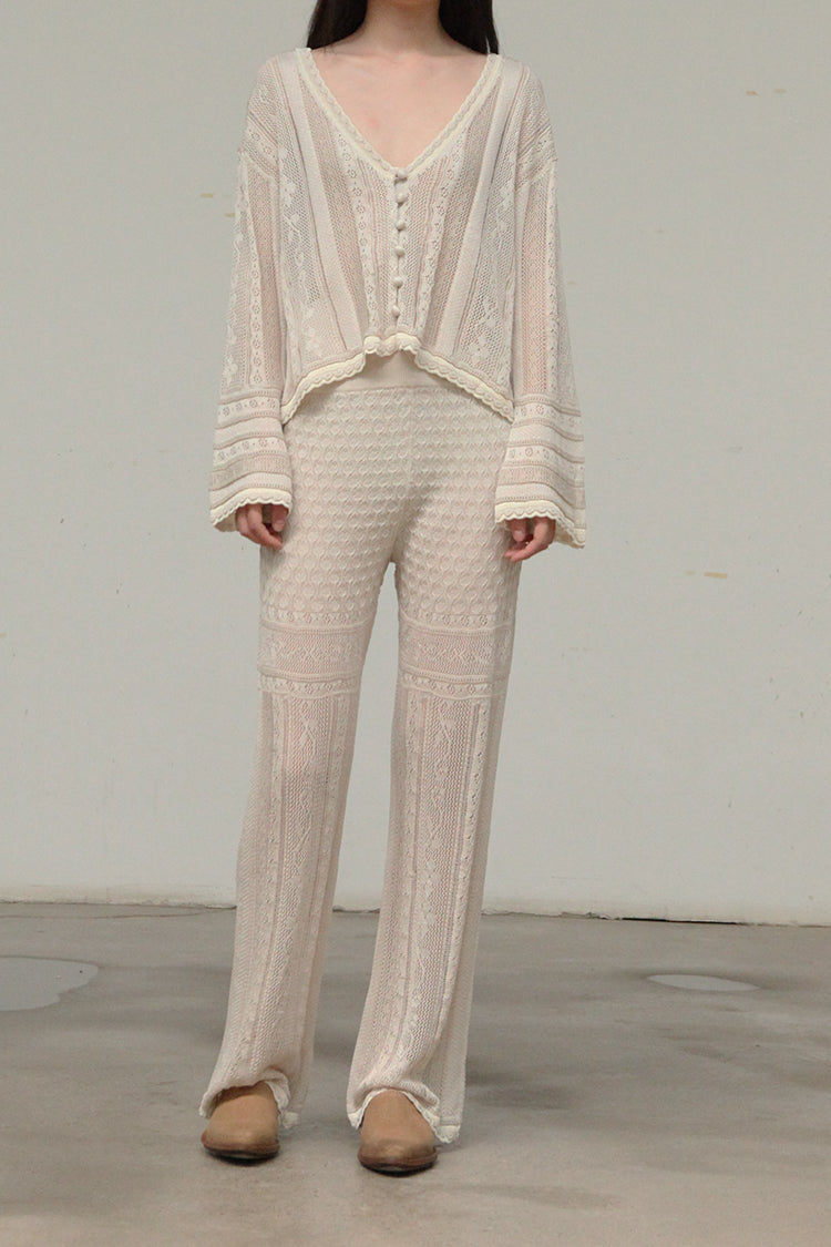 Mame】curtain lace knitted trousers／ 2 | www.beykoztipmerkezi.com