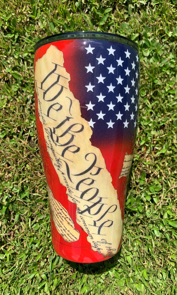 We the people tumbler  the preamble cup tumbler  constitution tumbler cup  men\u2019s cup  patriot  USA  country  American flag  badge