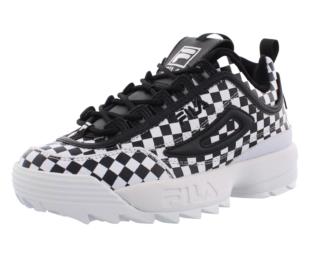 black and white checkered filas