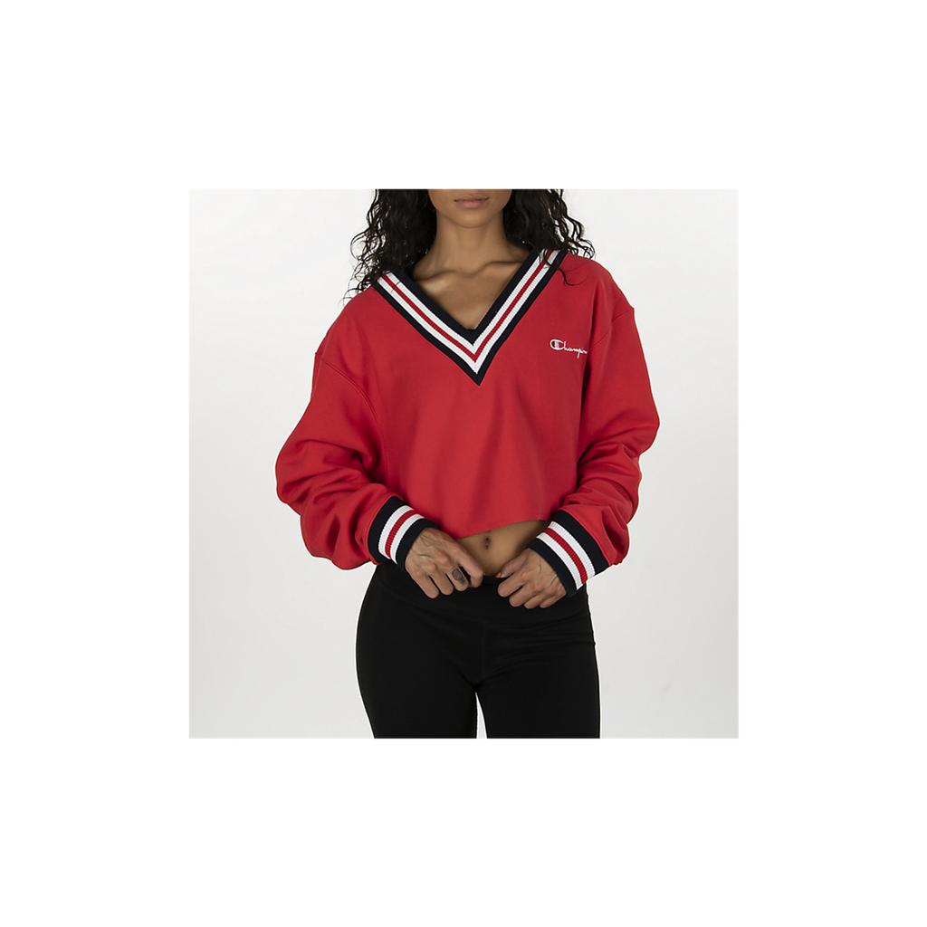 women's champion v neck sweatshirt