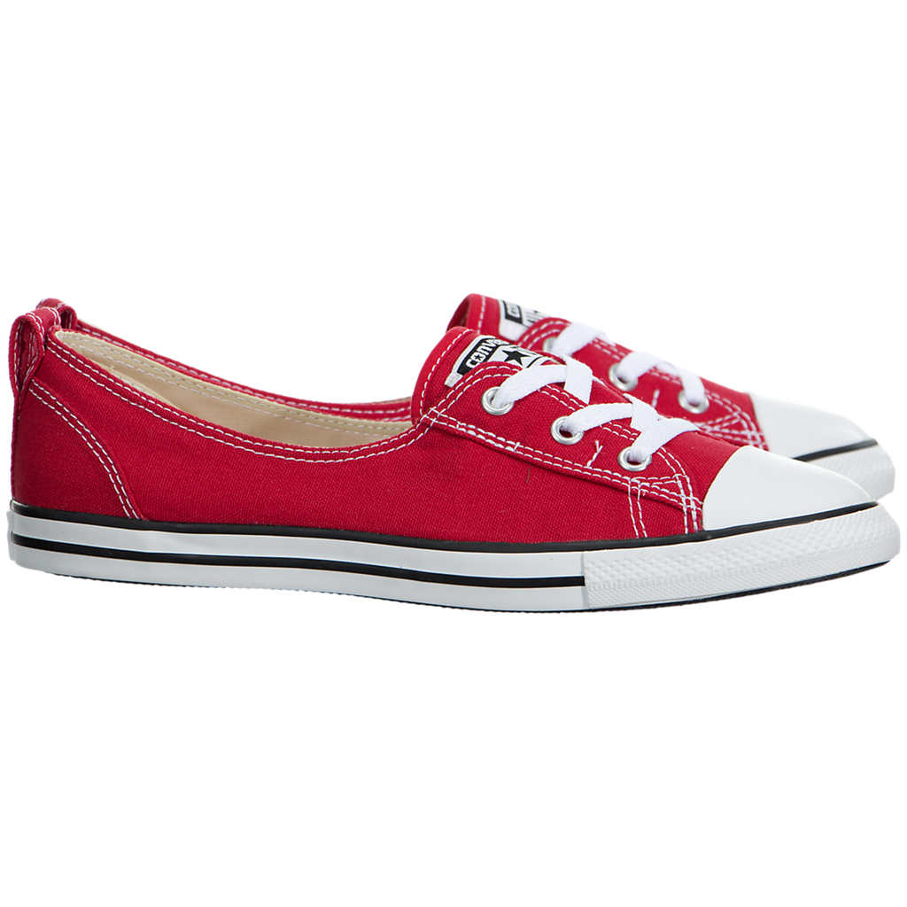 converse ballet slip on red