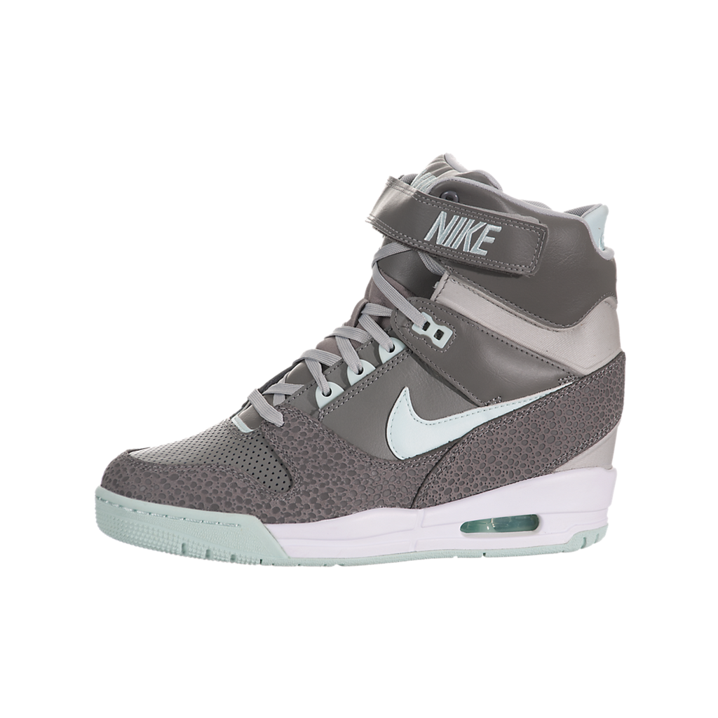 nike air revolution sky hi grey gold womens wedges shoes sneaker