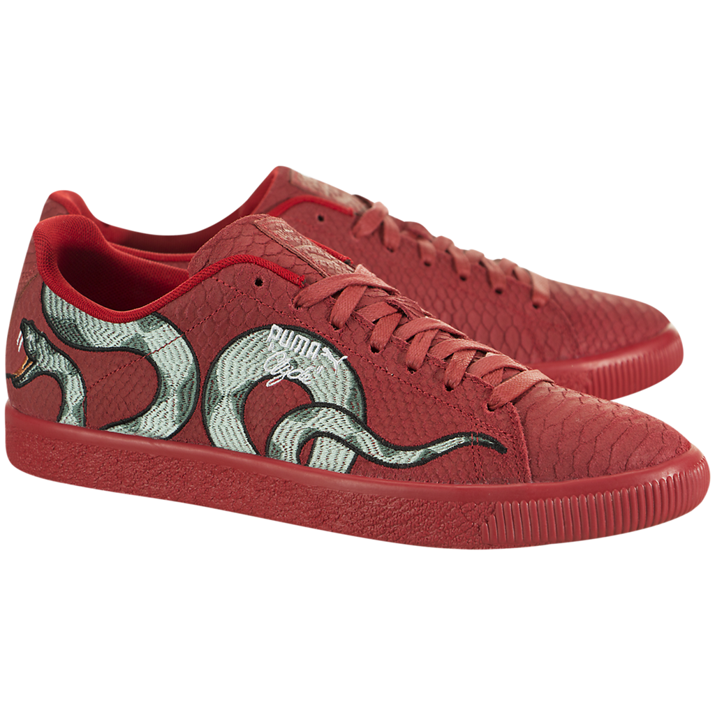 puma clyde red snake