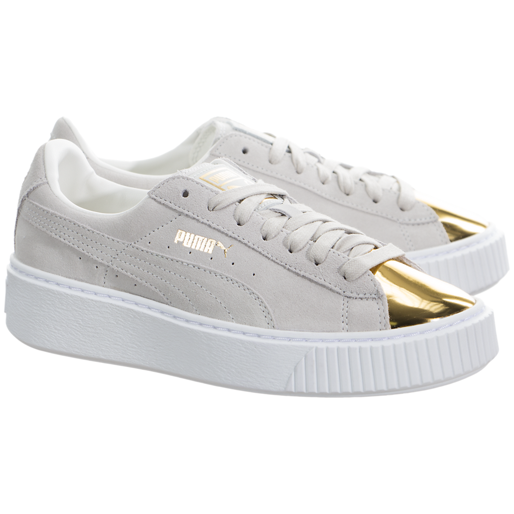 puma suede platform gold toe