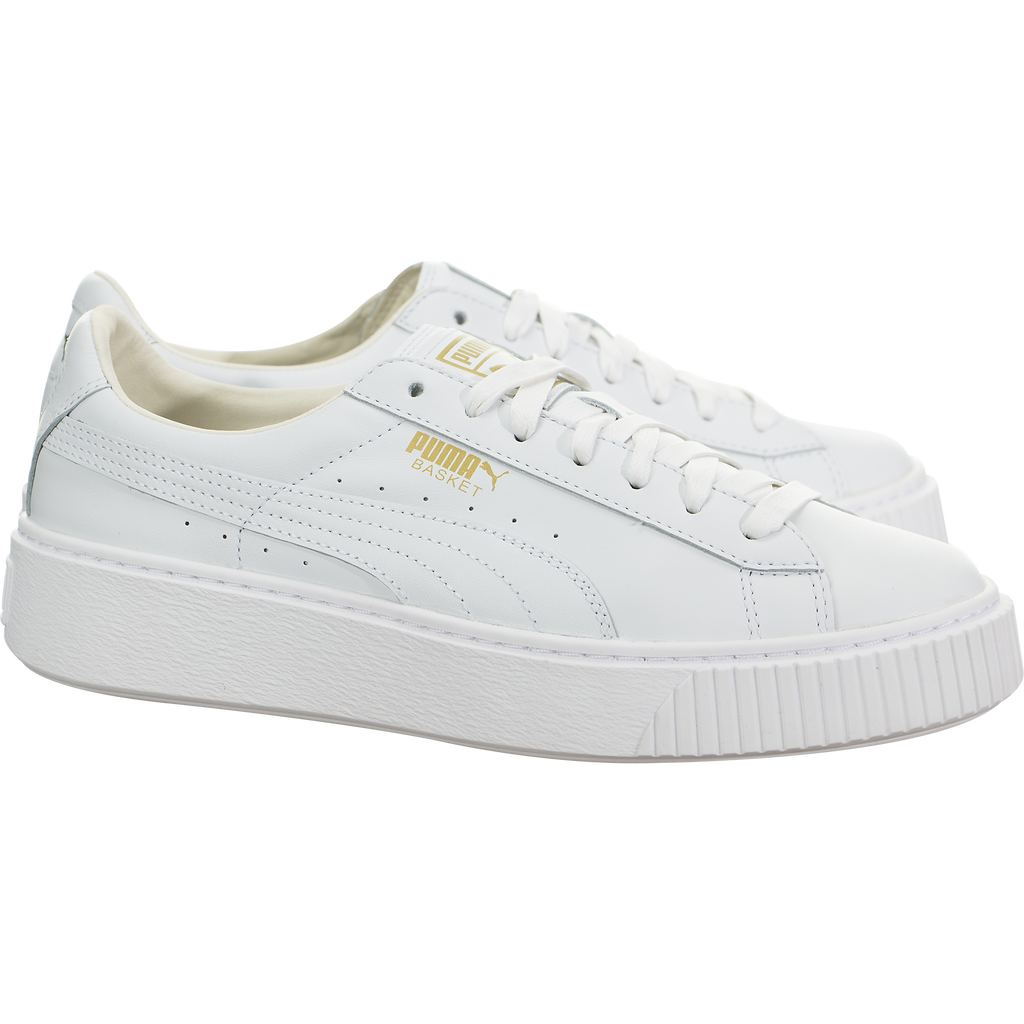 puma basket platform core white