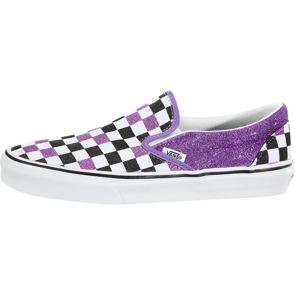 purple glitter checkered vans