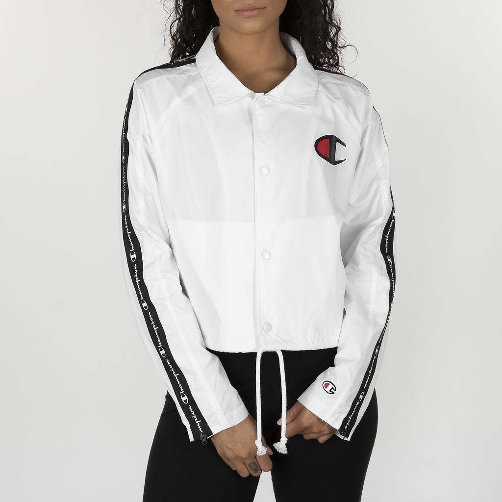 Zipper Tape Cropped Coaches Jacket 