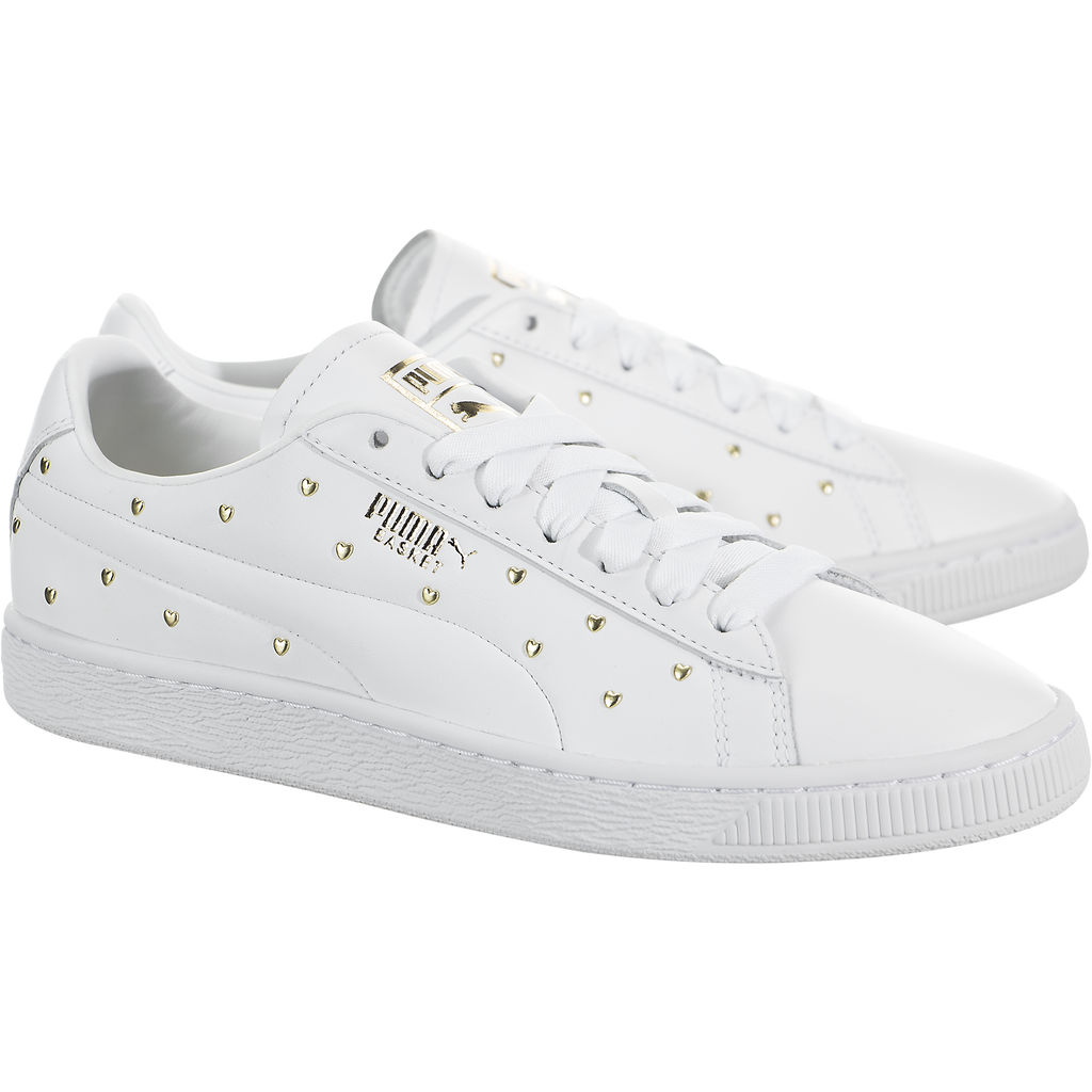 puma basket studs white